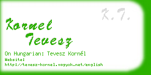 kornel tevesz business card